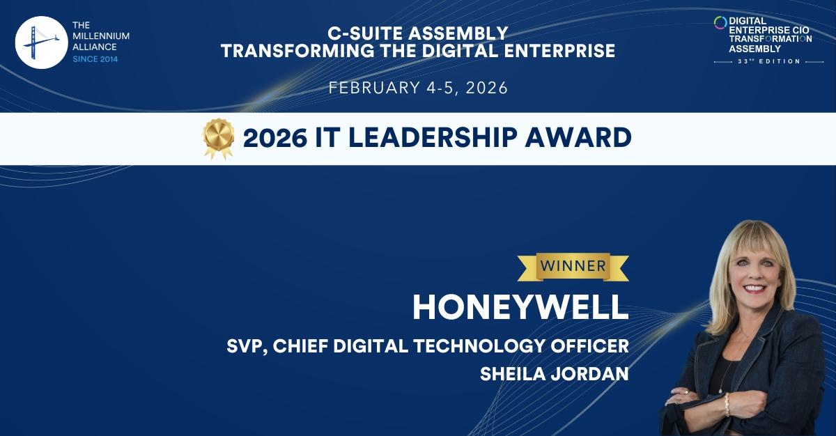 Sheila Jordan, SVP, Chief Digital Technology Officer at Honeywell, Recognized with the 2026 IT Leadership Award!