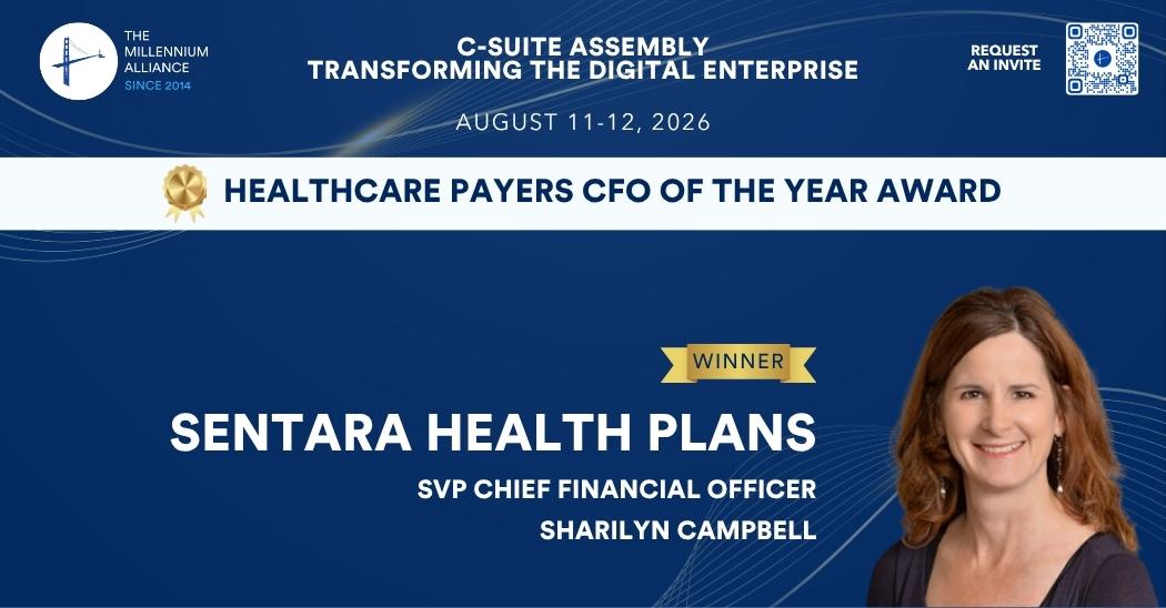 Sharilyn Campbell, SVP & Chief Financial Officer at Sentara Health Plans, Recognized with the Healthcare Payers CFO of the Year Award!