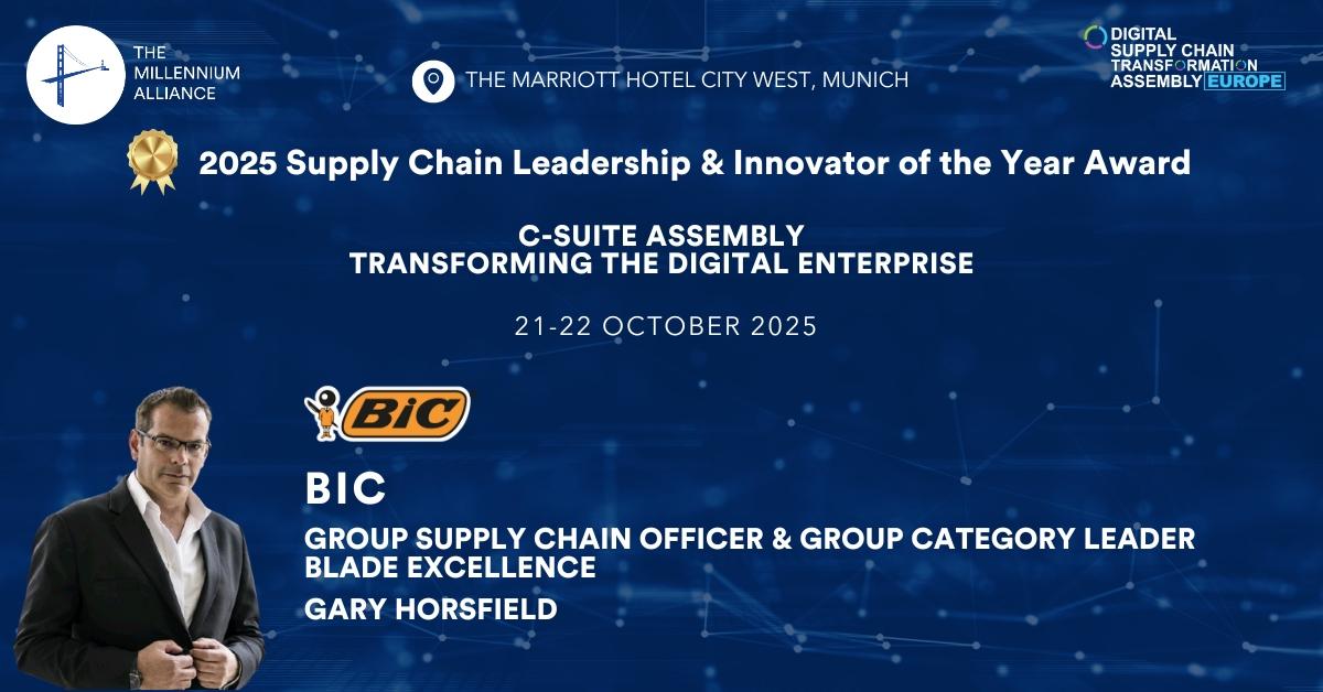 Gary Horsfield, Group Supply Chain Officer & Group Category Leader Blade Excellence at BIC Recognized as Our 2025 Supply Chain Leadership & Innovator of the Year!
