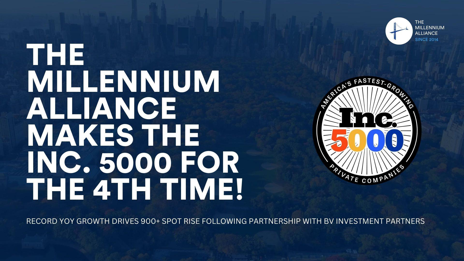 The Millennium Alliance Announces its 4th Consecutive Recognition on the 2026 Inc. 5000 list, ranking No. 1952