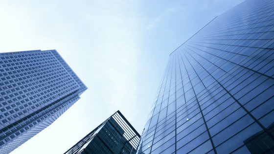 High buildings seeing from below