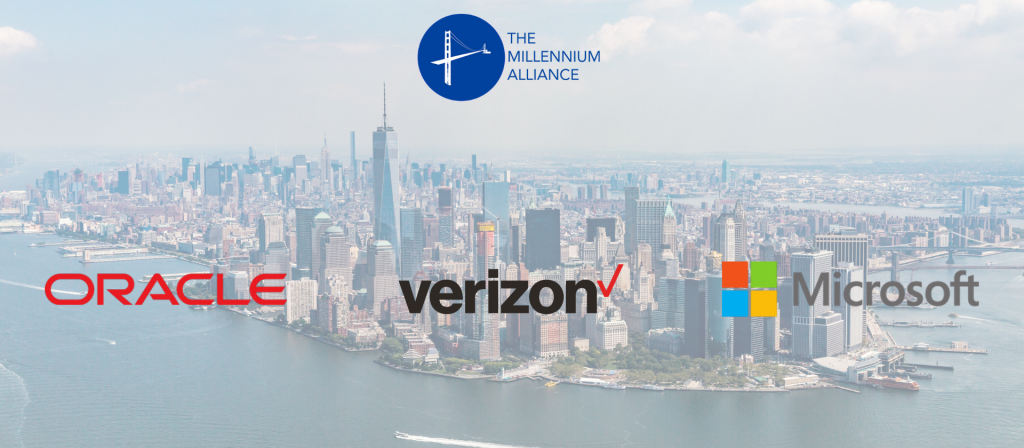 Millennium Alliance Partnerships Oracle Verizon Microsoft New York Skyline